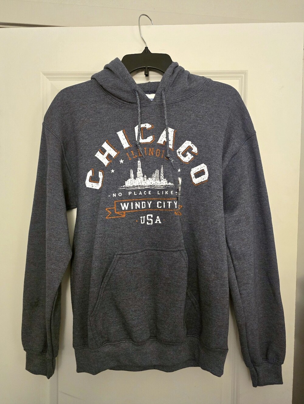 Navy Chicago Hoodie Size Small
